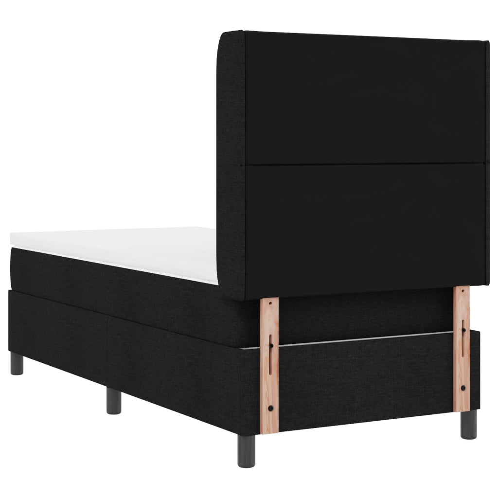 Letto a Molle con Materasso e LED Nero 100x200 cm Tessuto