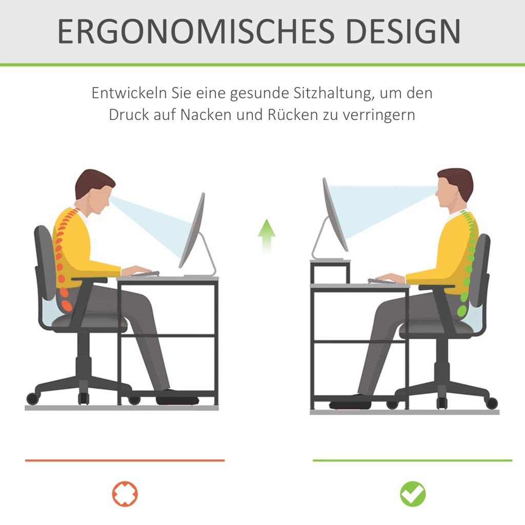 Supporto ergonomico in acrilico per monitor, compatibile con laptop, computer e notebook; trasparente, 53x19x9 cm.