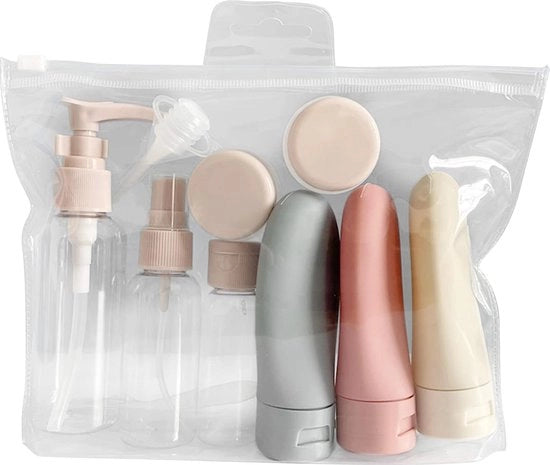 Set di flaconi di viaggio per bagaglio - formato di viaggio vuoto, flaconi di viaggio riutilizzabili, prodotti per la cura della persona, shampoo, liquidi - flaconi di viaggio - impermeabili - riutilizzabili