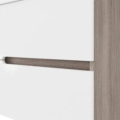 Mobile bagno sospeso 100 rovere grigio e bianco con lavabo e specchio  Eva