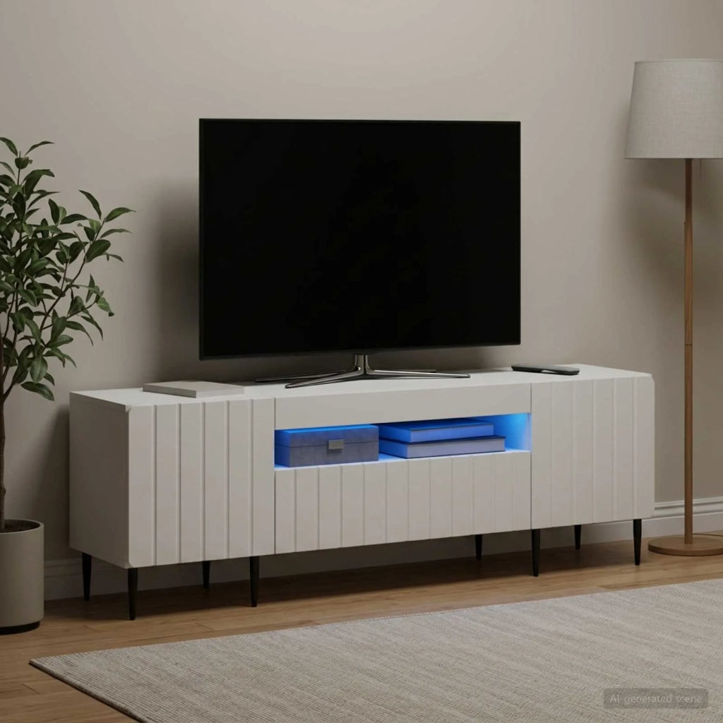 Mobile TV LED Bianco Legno ingegnerizzato 896465