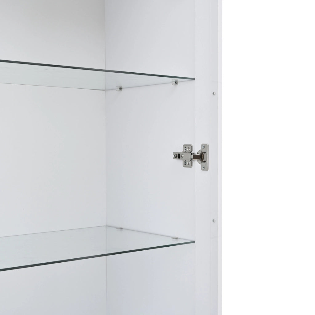Vetrina alta 60x40x171 cm con 2 cassetti; LED controllato da app; bianco lucido
