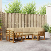 Set di divani da esterno con cuscino 6 pcs Naturale e Beige