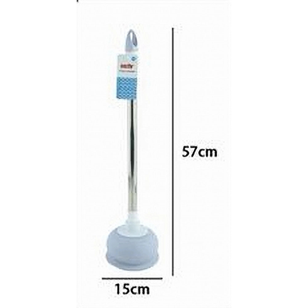 Trade Shop - Sturalavandino Bagno Ventosa In Gomma Per Wc Con Manico In Acciaio Plastica 87624 -