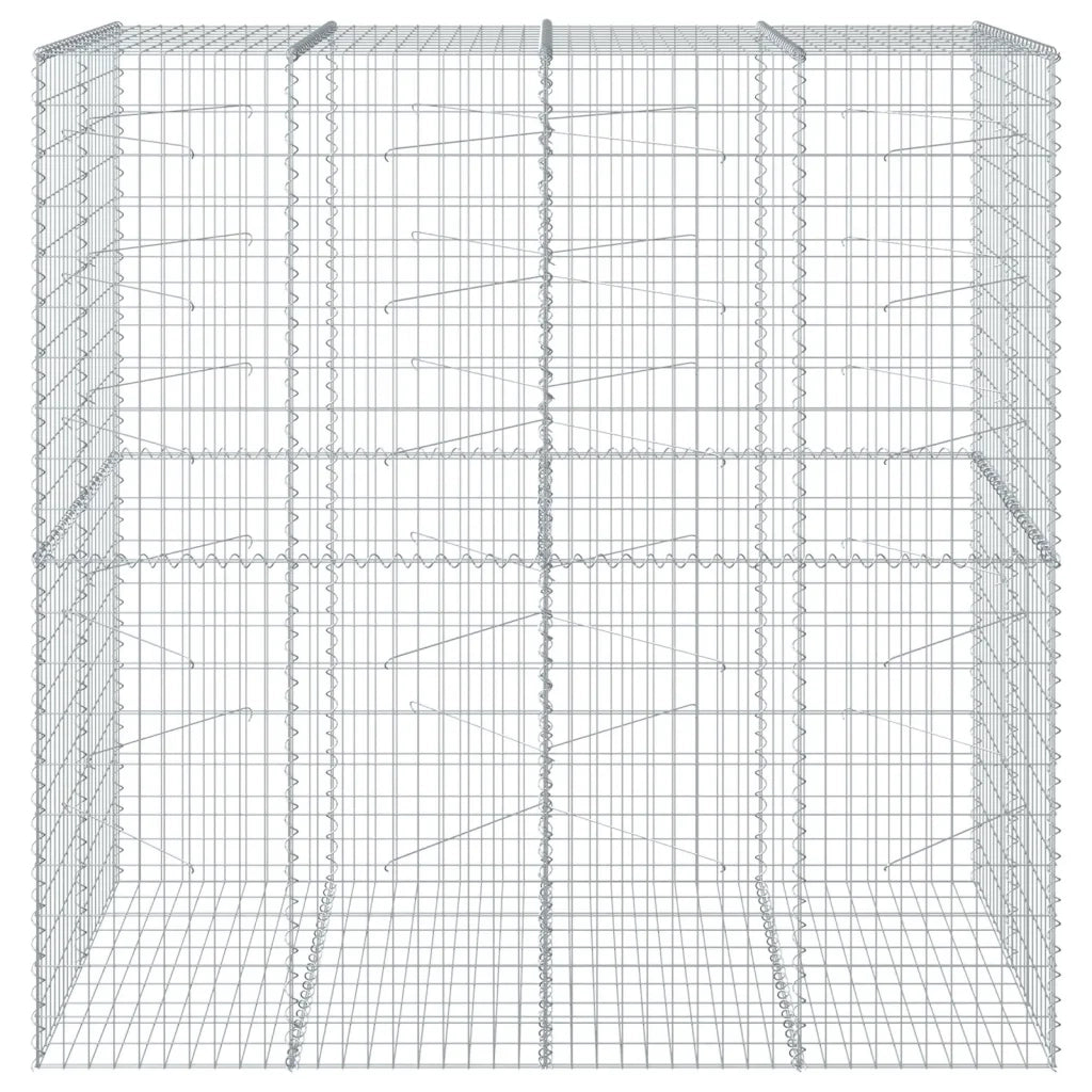 Cesto Gabbione con Copertura 200x100x200 cm in Ferro Zincato 3295227