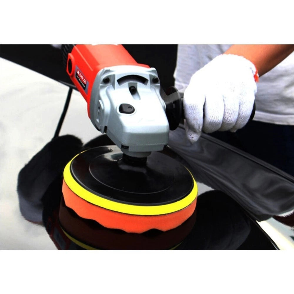 Trade Shop - Kit Di 6 Spugne Disco Velcro Lucidante Con Adattatore Per Lucidatura Auto 3 5 6" -    -diametro 3"   -