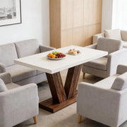 TAVOLO Rettangolare 120x80x75 cm Legno Marrone rustico/Bianco