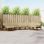 Set di divani da esterno con cuscino 8 pcs Naturale e Beige 3369752