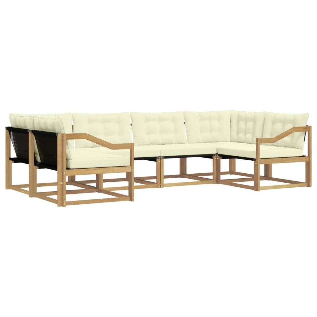 Set di divani da esterno 6 pz Bianco e Crema 3389028
