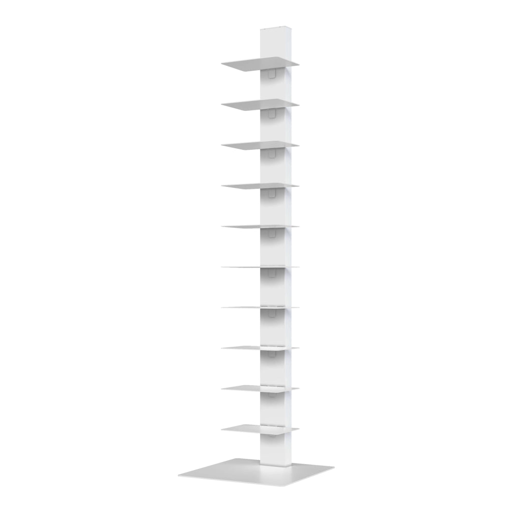 Libreria a Schienale Eksjö Scaffale a 10 Ripiani 150 x 39 x 39 cm Acciaio - Bianco [en.casa]