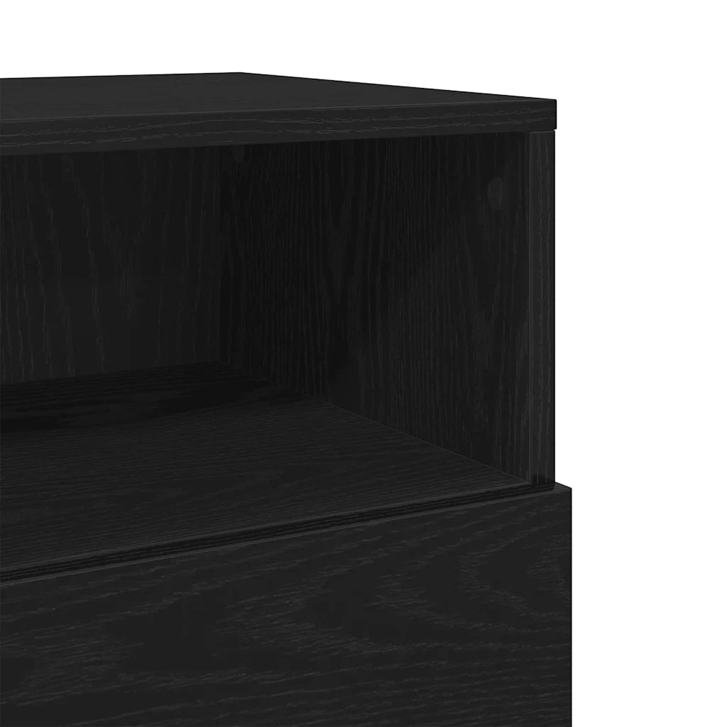 Comodini 2 pz con 2 Cassetti Neri 36x36x68 cm 858581