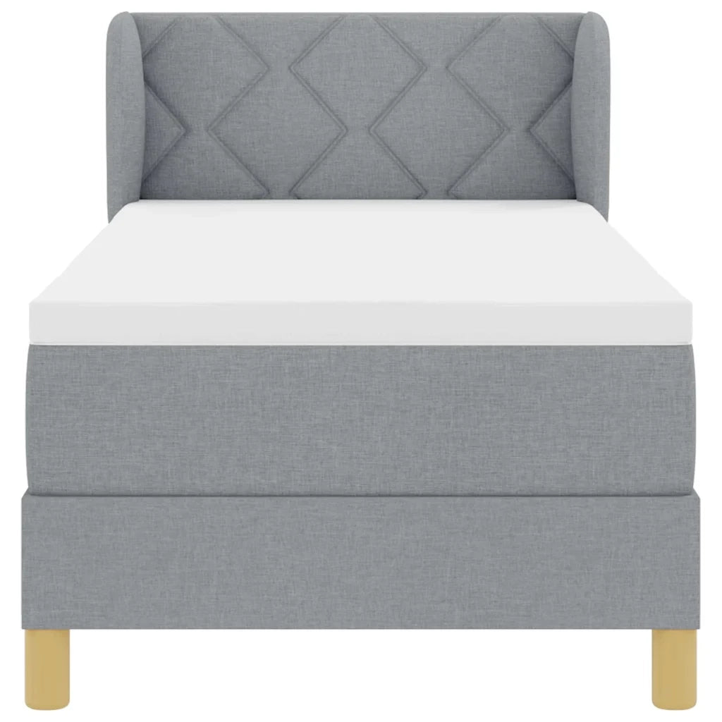 Letto a molle con materasso Grigio chiaro 80 x 200 cm Tessuto 3340241