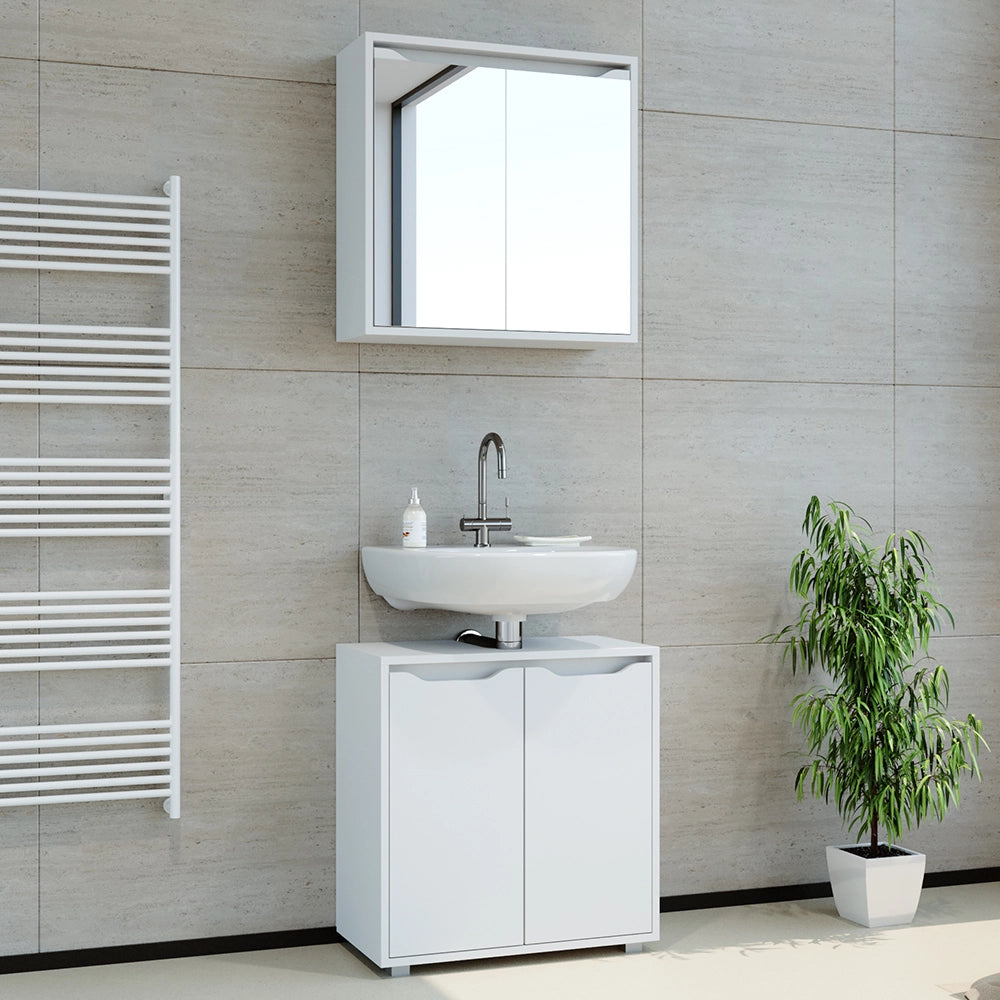 Vicco Set mobili bagno Bianco 2 parti