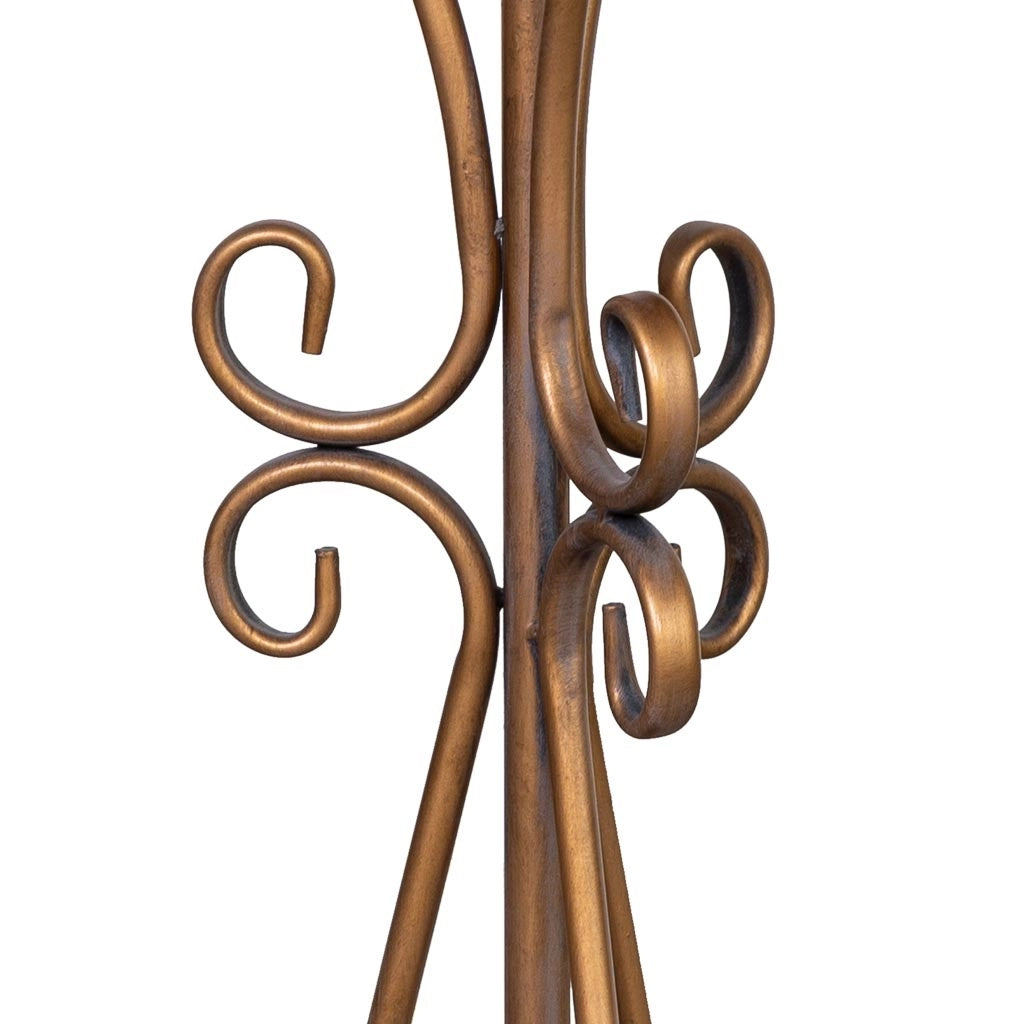 Tavolino in metallo invecchiato dorato 40x40x77