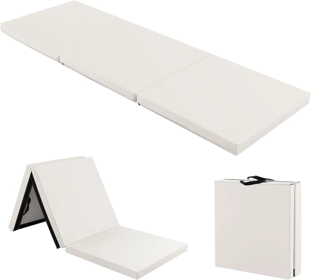 Tappetino da Yoga Spesso, Tappetino Fitness Pieghevole e Portatile con Imbottitura in EPE, Cerniera e Maniglie, Materassino Allenamento da Casa e Palestra, 180 X 60 X 5 cm