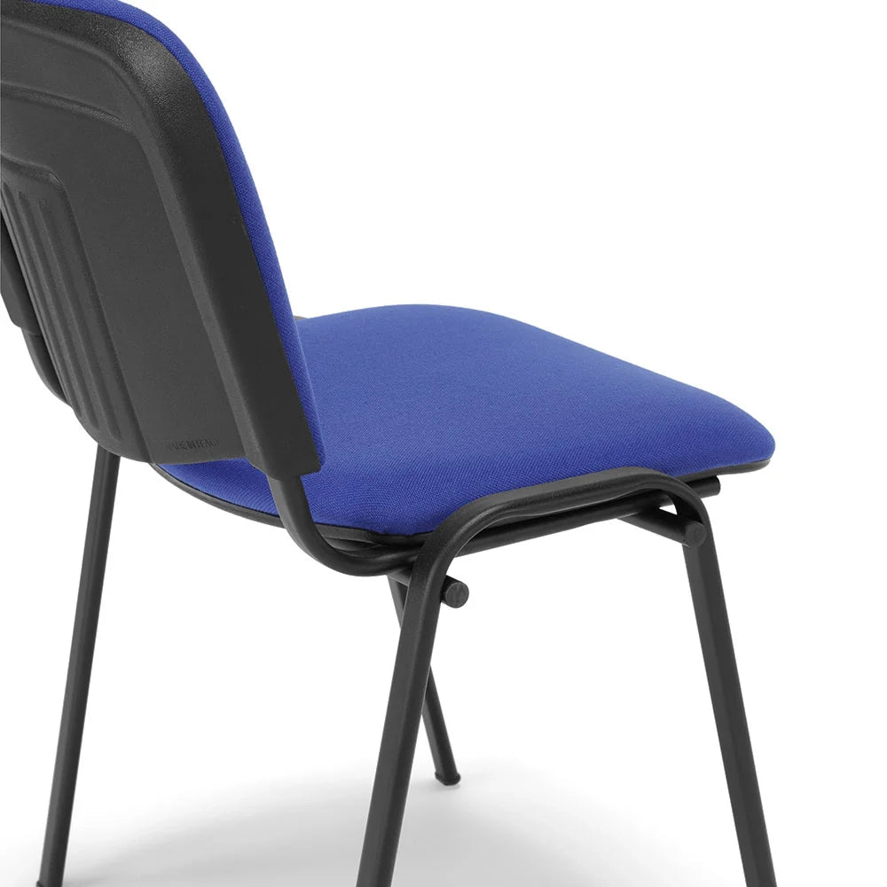 Sedia da Ufficio, Sala d’attesa e Studio Professionale MADE IN ITALY Kenya, struttura robusta in metallo seduta e schienale imbottito, colore Blu