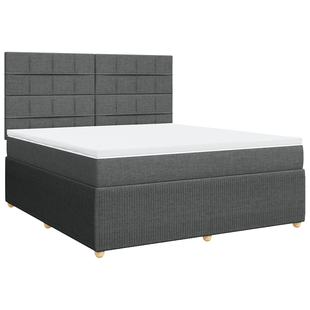 Giroletto a Molle con Materasso Grigio Scuro 180x200 cm Tessuto 3292136