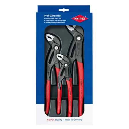 KIT PINZE REGOLABILI POLIGRIP 'COBRA' KNIPEX 3 Pezzi - KNIPEX