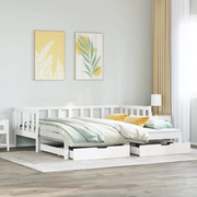 Letto Estraibile con Cassetti senza Materasso Bianco 80x200 cm 3302192