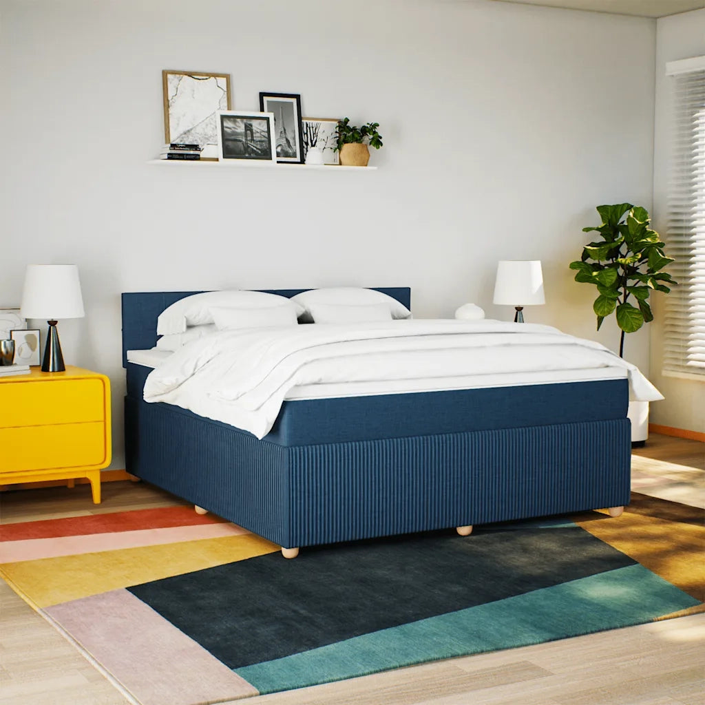 Giroletto a Molle con Materasso Blu 180x200 cm in Tessuto 3287541