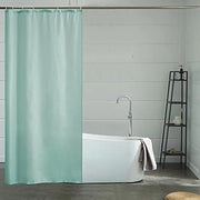 Douchegordijn angolare e per piccoli bagni - Tessuto - 85 x 180 cm - Impermeabile all'acqua - Resistente ai funghi - Lavabile - Verde menta con 6 anelli