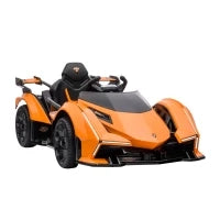 Macchina Elettrica per Bambini Lamborghini con Telecomando, Fari LED e Musica, Età 3+ Anni, Arancione