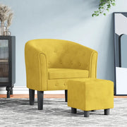 Poltrona Cabriolet con Poggiapiedi Giallo in Vellutocod mxl 132424