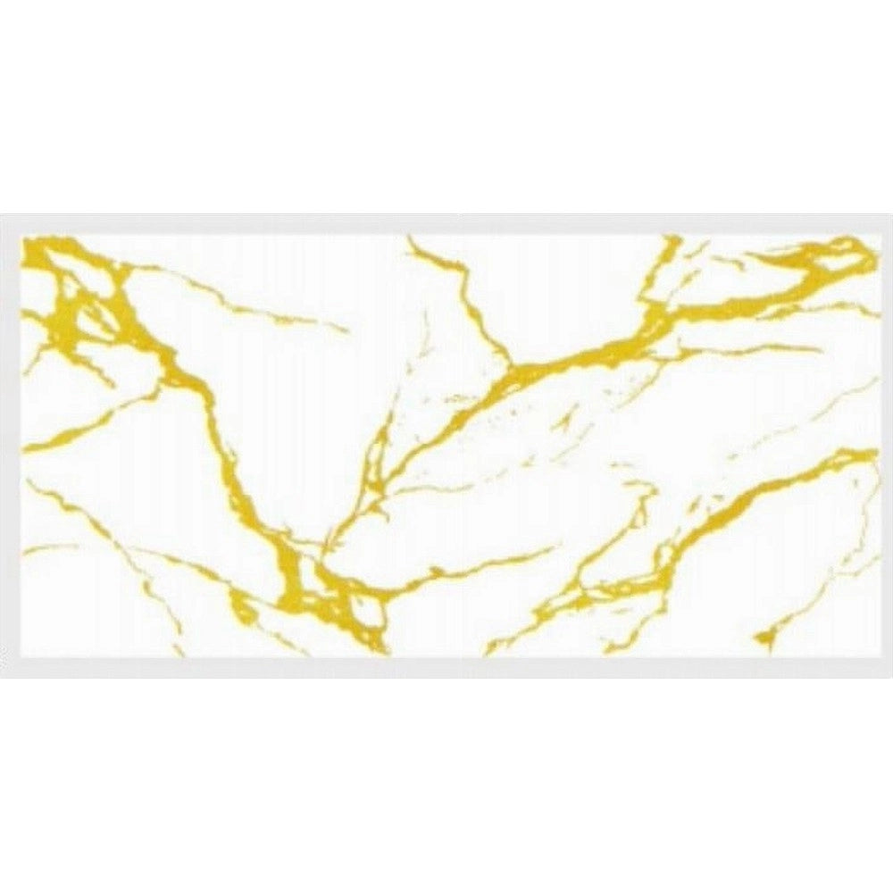 Trade Shop - Pannello Adesivo Effetto Marmo Bianco Dorato Pareti Paraschizzi 300x60 Cm Stanza -