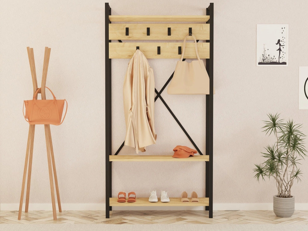 Celiera, Appendiabiti 7 Ganci, 180h cm Marrone Antracite