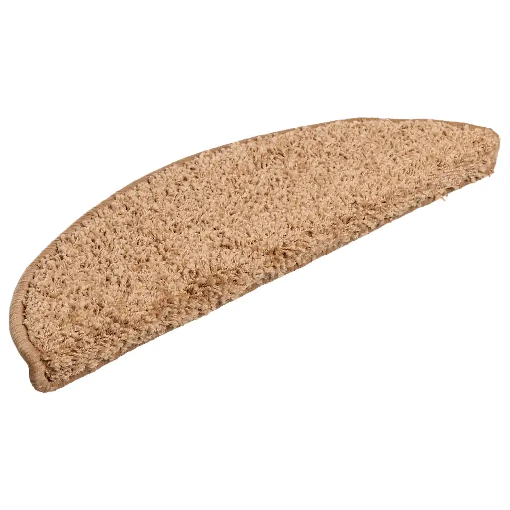 Tappetini per scale 20 pz | Gradini per Scale 56x17x3 cm Beige Semicircolari