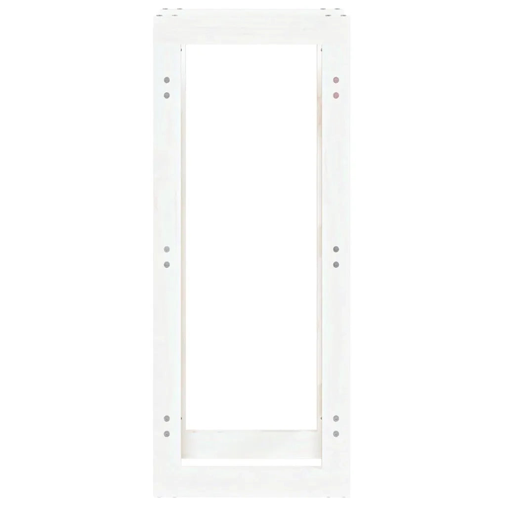 Portalegna Bianco 41x25x100 cm in Legno Massello di Pino 822408
