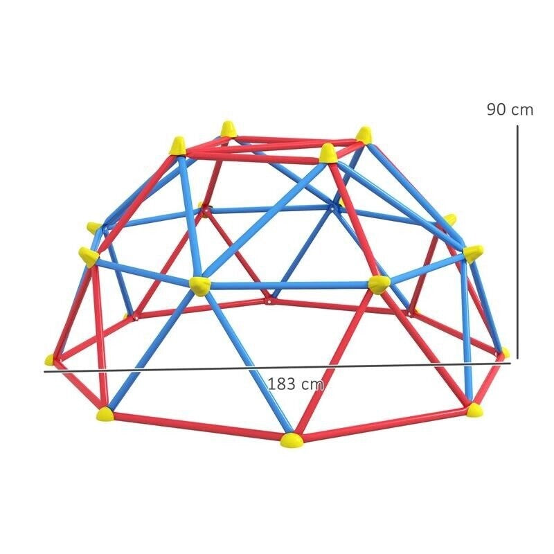 CUPOLA PER ARRAMPICATA BAMBINI 3-8 ANNI, STRUTTURA IN METALLO PER 4 BIMBI, Ø183X90CM, MULTICOLORE