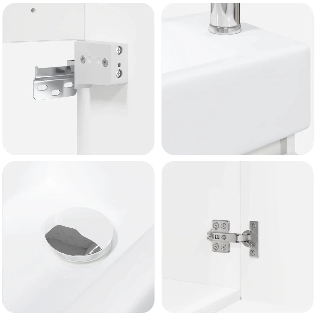 Mobile bagno con rubinetto Bianco 45,5 x 22,5 x 84 cm