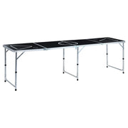 Tavolo da Beer Pong Pieghevole 240 cm Nero