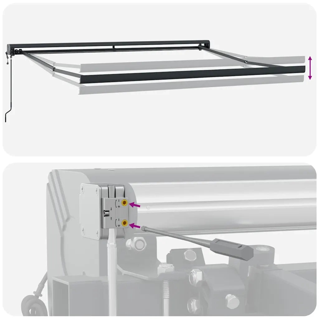 Tenda da Sole Antracite e Bianca 3x2,5 m Tessuto e Alluminio 3216138