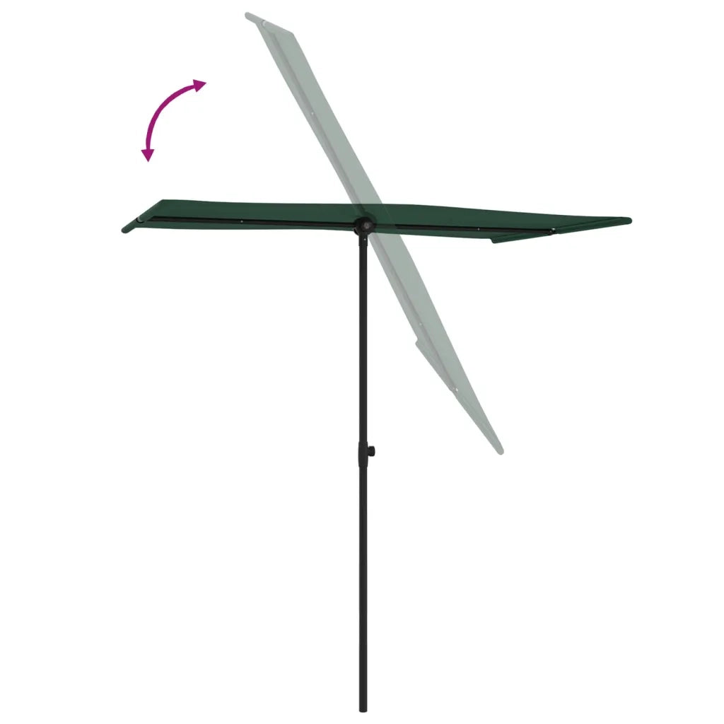 Ombrellone da Esterni-Ombrello da giardino con Palo in Alluminio 180x110cm Verde
