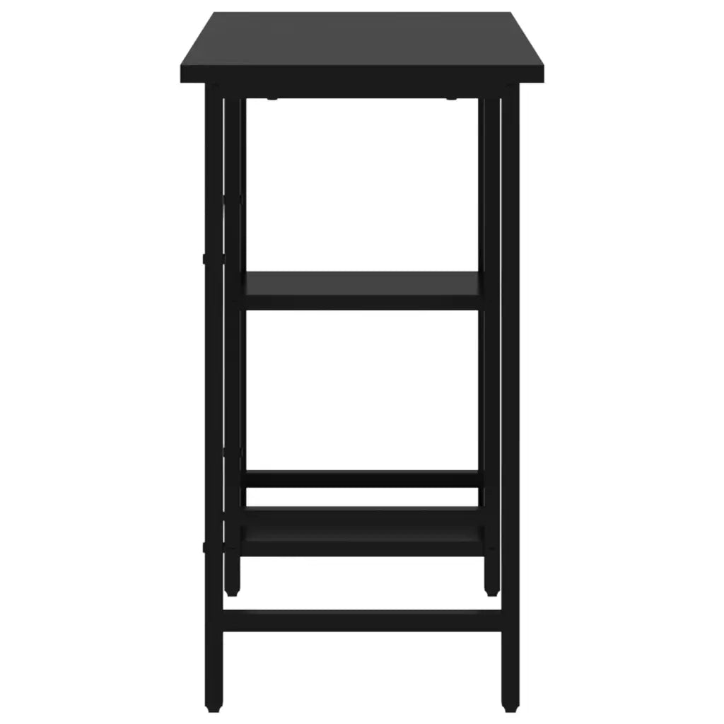 Scrivania per Computer Nera 80x40x72 cm in MDF e Metallo cod mxl 70837