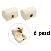 Trade Shop - Set 6 Scatoline In Legno Decoupage Portagioie Scatola Cofanetto Bauletto -