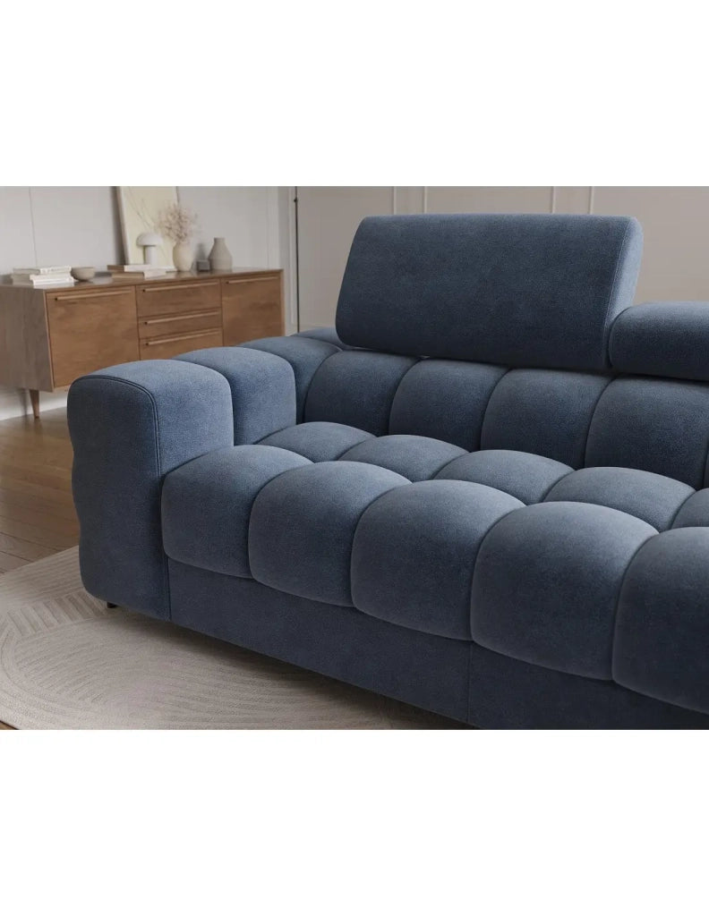 Divano ad angolo destro convertibile Blu design elegante 285x99x181cm FILTRO