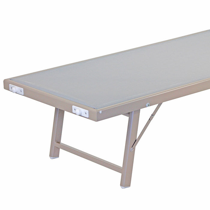 Lettino Prendisole da Giardino 181x60xH39 cm in alluminio ecru Bagnino