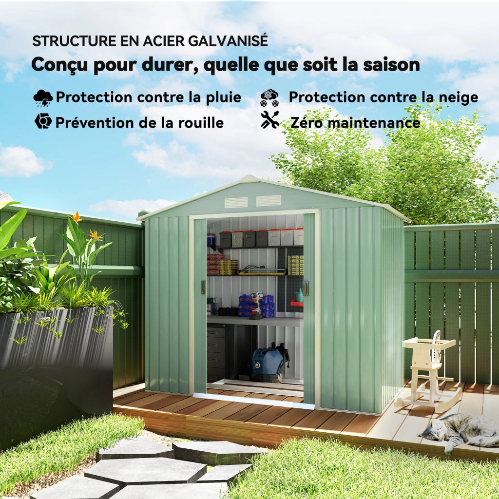 Casetta da Giardino ¨C zephmum ¨C Verde Chiaro Acciaio 2.5 m2