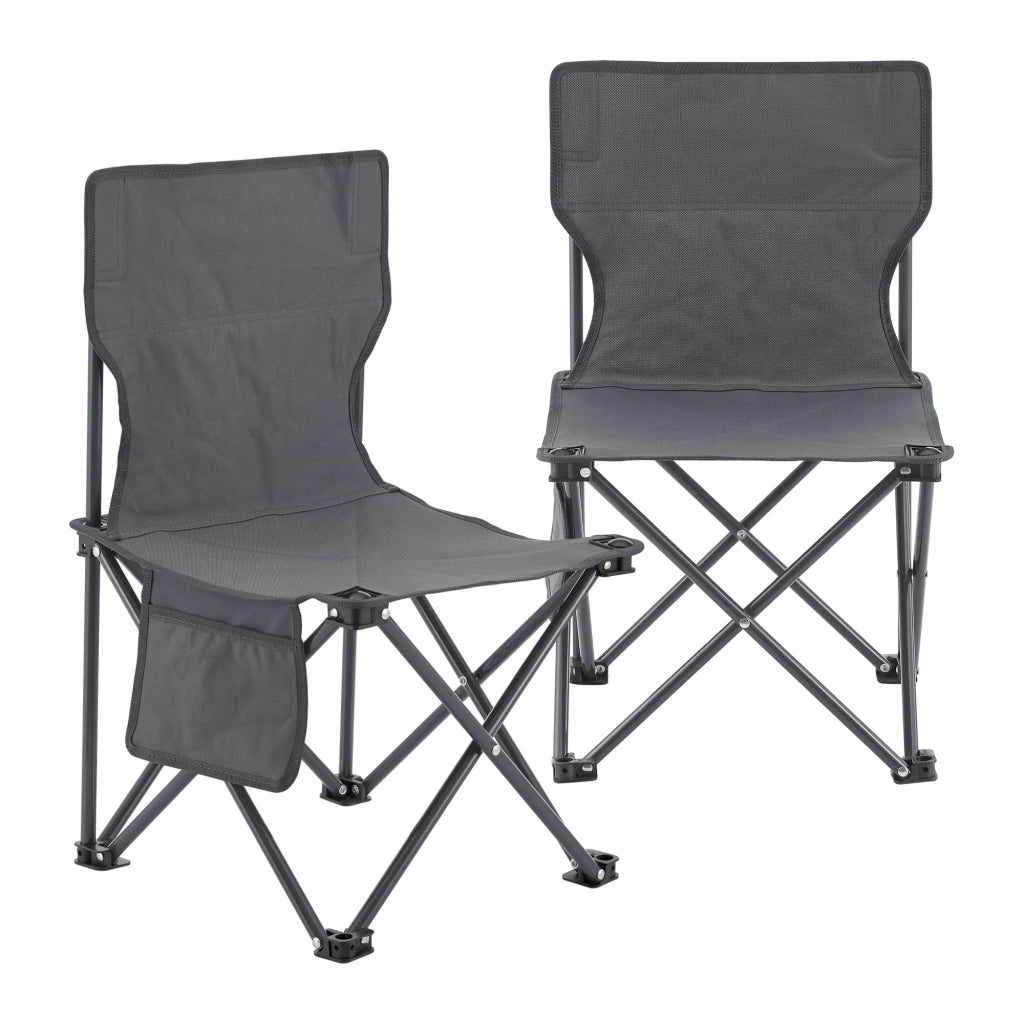 Set Banzi Tavolo e 2 Sedie Pieghevoli per Campeggio - Grigio casa.pro
