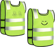 Vestiere di sicurezza per bambini riflettenti con disegno di angelo e sorriso, modello scolastico, per bicicletta, 2 pezzi