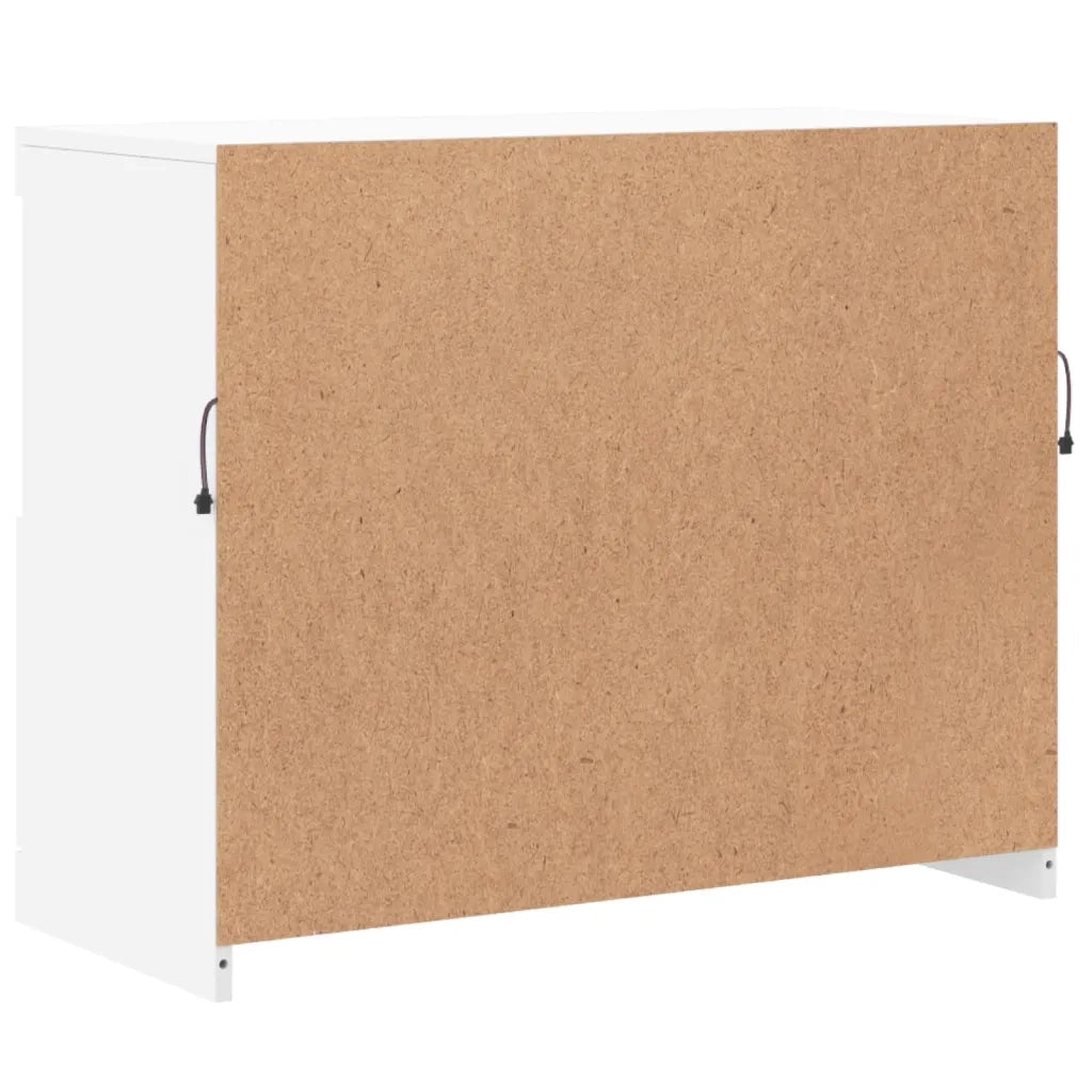 Credenza | Madia | Buffet da pranzo | Armadio da pranzo con Luci LED Bianca 81x37x67 cm