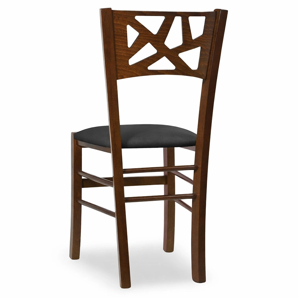 Sedie sala pranzo Sissy in legno noce scuro seduta imbottita antracite set da 2