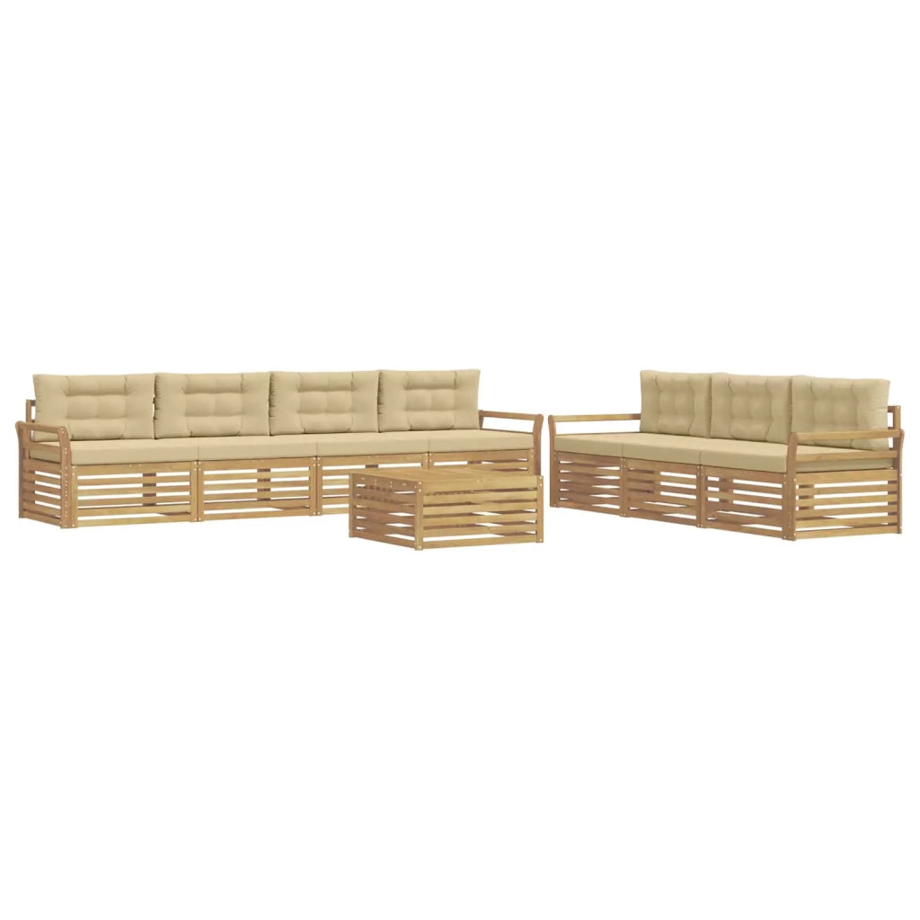 Set di divani da esterno 8 pcs Bianco e Beige 3390168