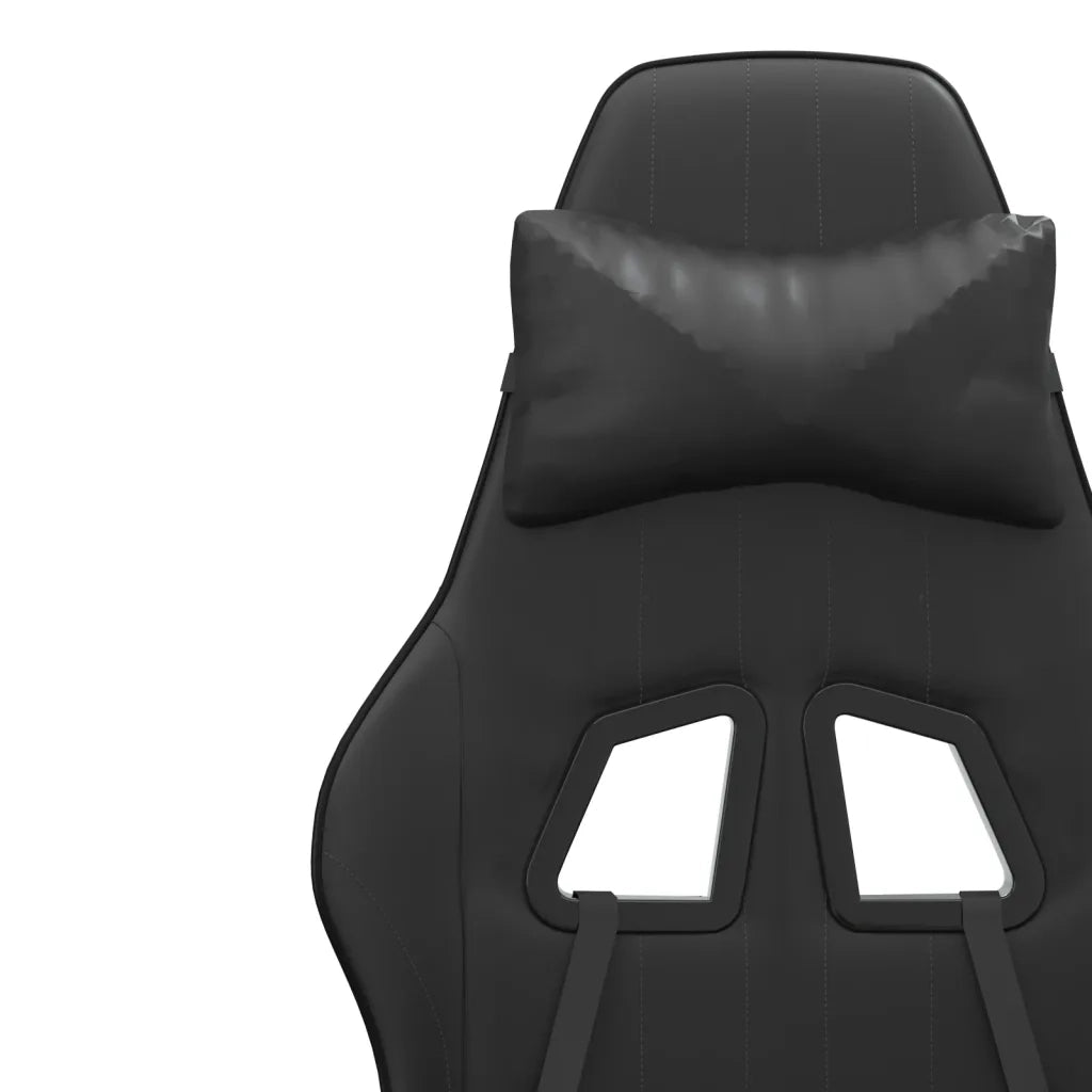 vidaXL Sedia da Gaming Girevole Poggiapiedi Nero in Similpelle