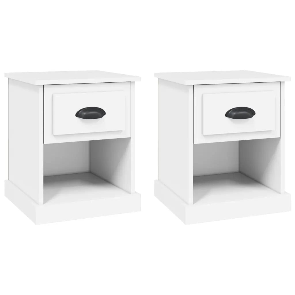 Comodini 2 pz Bianchi 39x39x47,5 cm in Legno Multistrato 816129