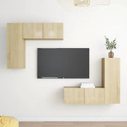 Set Porta TV 4 pz Rovere Sonoma in Truciolato cod mxl 11731