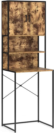 Mobile lavatrice Fyrk, Rovere rustico, 64 x 189 cm, per riporre risparmiando spazio sopra la lavatrice